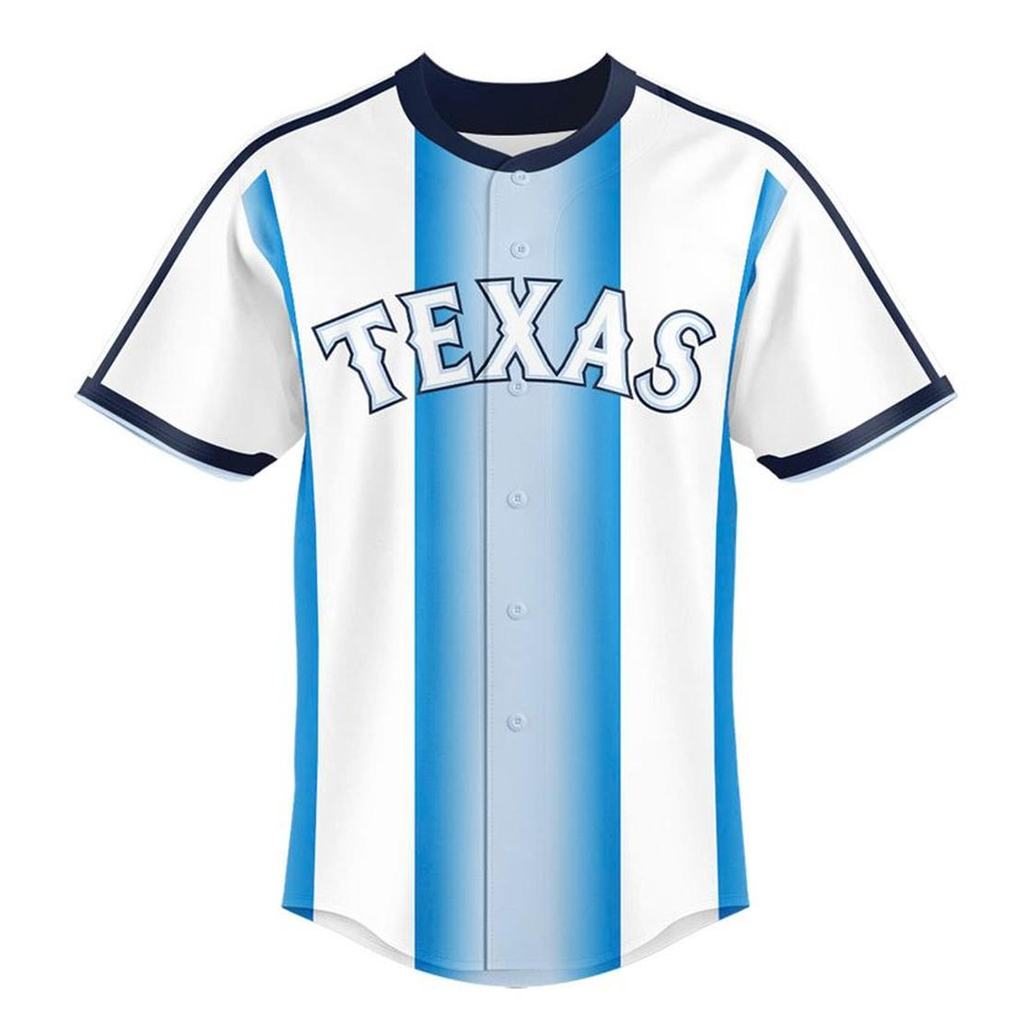 Custom Name and Number Texas Rangers x Argentina National Soccer Team 2026 Baseball Jersey for Baseball and Soccer Fans - Image 2