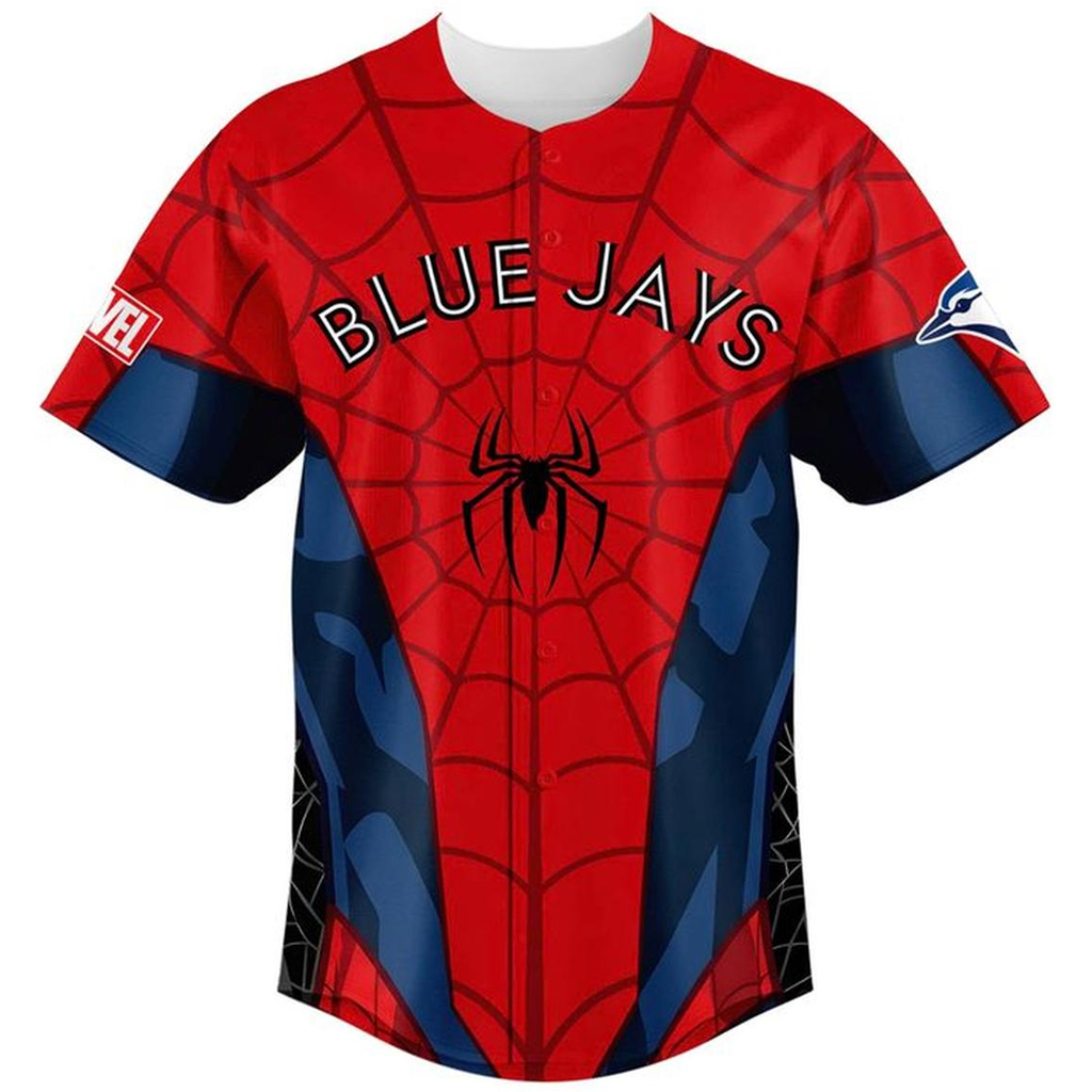 Custom Name and Number Toronto Blue Jays x Spider-Man Night 2026 Baseball Jersey for Baseball and Spider-Man Fans - Image 2