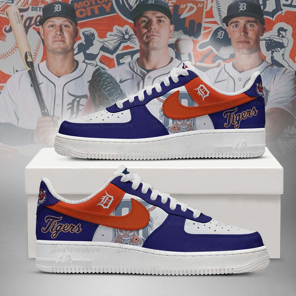Detroit Tigers Major League Baseball Version 2026 Graphic Air Force 1 Shoes Sneakers for Baseball Fans 3 Detroit Tigers Major League Baseball Version 2026 Graphic Air Force 1 Shoes Sneakers for Baseball Fans