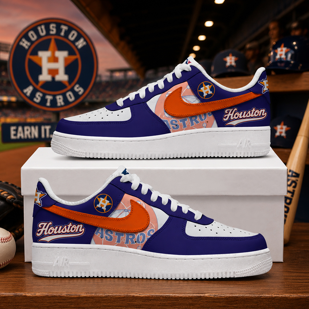 Houston Astros Major League Baseball Version 2026 Graphic Air Force 1 Shoes Sneakers for Baseball Fans 4 Houston Astros Major League Baseball Version 2026 Graphic Air Force 1 Shoes Sneakers for Baseball Fans