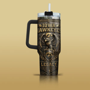 Iowa Hawkeyes Black Gold Graphic Tumbler for College Sports Fans
