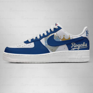 Kansas City Royals Major League Baseball Version 2026 Graphic Air Force 1 Shoes Sneakers for Baseball Fans