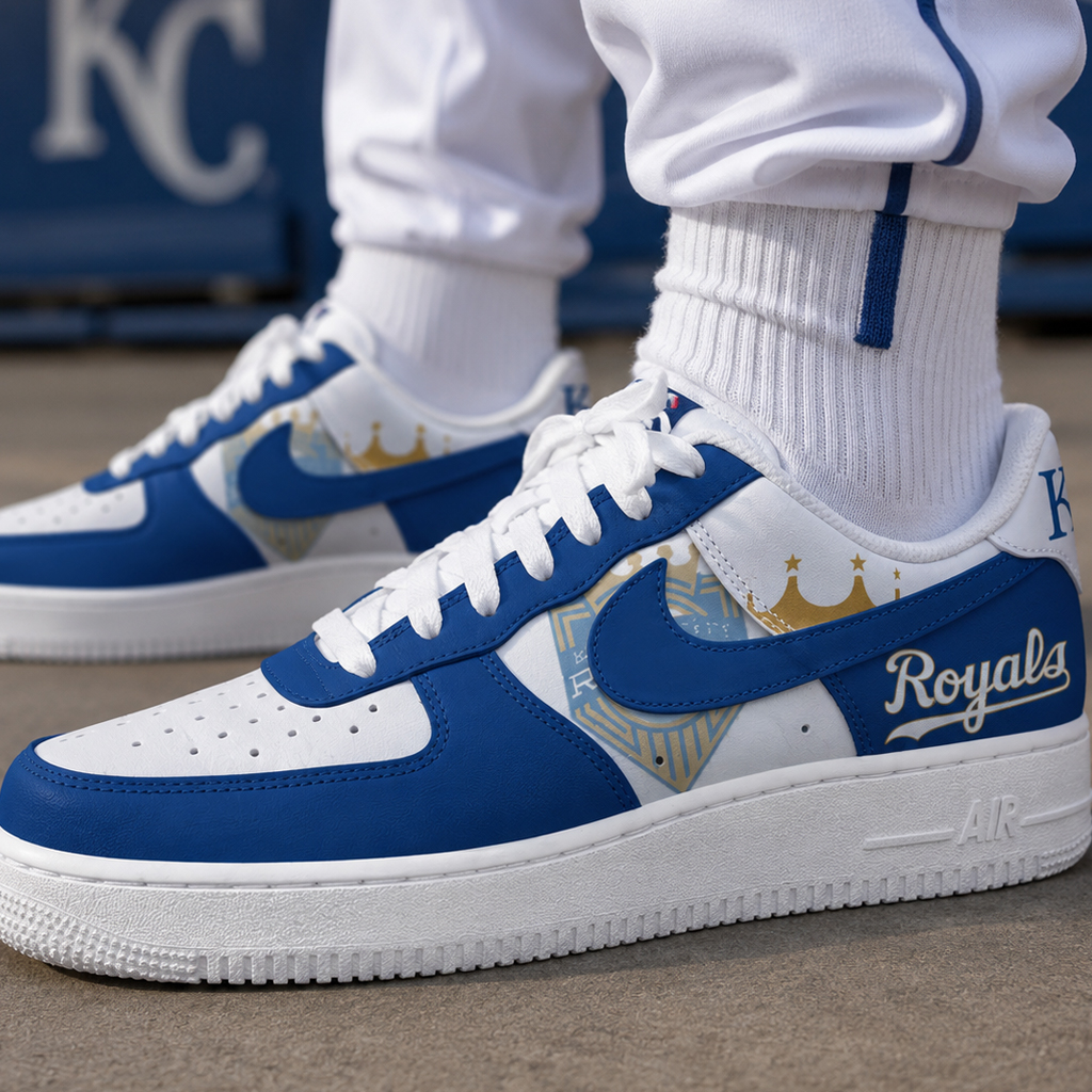 Kansas City Royals Major League Baseball Version 2026 Graphic Air Force 1 Shoes Sneakers for Baseball Fans 5 Kansas City Royals Major League Baseball Version 2026 Graphic Air Force 1 Shoes Sneakers for Baseball Fans