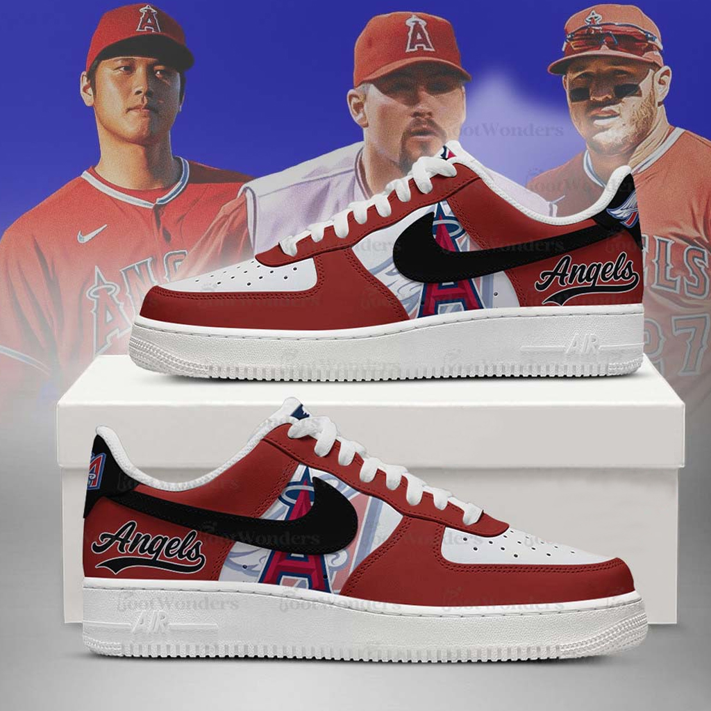 Los Angeles Angels Major League Baseball Version 2026 Graphic Air Force 1 Shoes Sneakers for Baseball Fans 3 Los Angeles Angels Major League Baseball Version 2026 Graphic Air Force 1 Shoes Sneakers for Baseball Fans