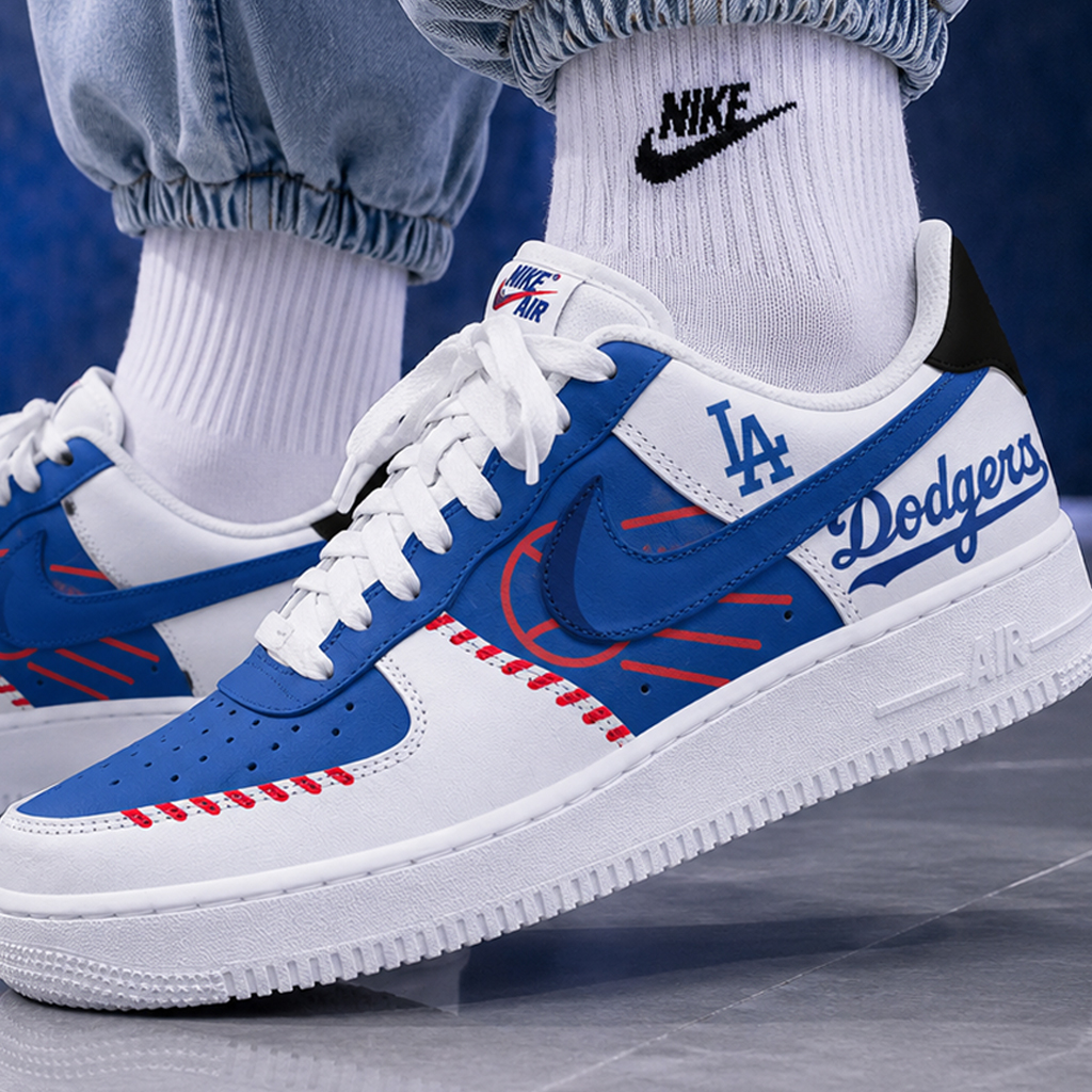 Los Angeles Dodgers Major League Baseball Version 2026 Graphic Air Force 1 Shoes Sneakers for Baseball Fans 5 Los Angeles Dodgers Major League Baseball Version 2026 Graphic Air Force 1 Shoes Sneakers for Baseball Fans