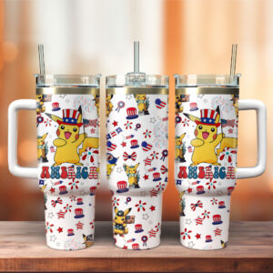 Unisex Pikachu Pokemon Anime Graphic Tumbler for Anime Fans