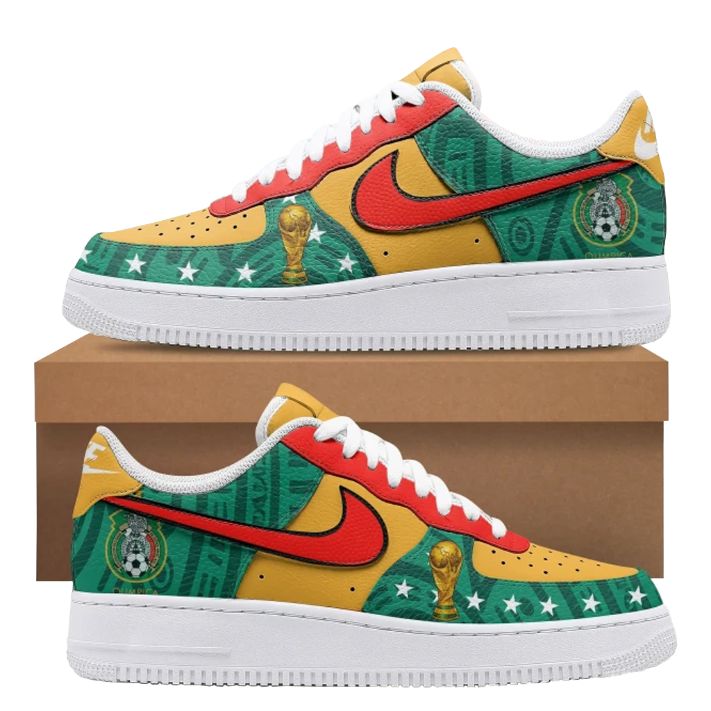 Mexico Global Soccer Event 2026 Version 2 Air Force 1 Shoes Sneakers for Soccer Fans 1 Mexico Global Soccer Event 2026 Version 2 Air Force 1 Shoes Sneakers for Soccer Fans