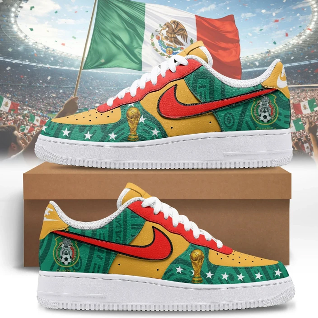 Mexico Global Soccer Event 2026 Version 2 Air Force 1 Shoes Sneakers for Soccer Fans 2 Mexico Global Soccer Event 2026 Version 2 Air Force 1 Shoes Sneakers for Soccer Fans