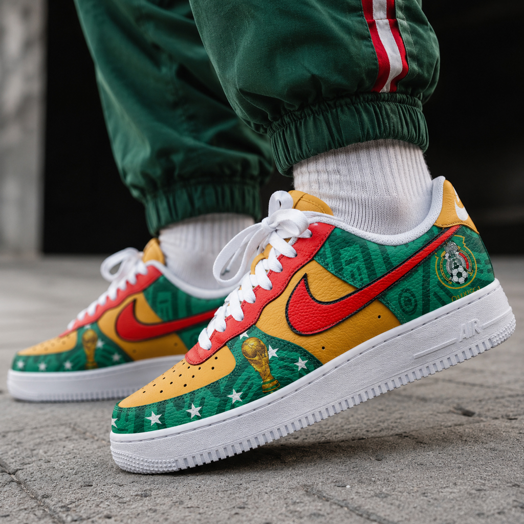 Mexico Global Soccer Event 2026 Version 2 Air Force 1 Shoes Sneakers for Soccer Fans 3 Mexico Global Soccer Event 2026 Version 2 Air Force 1 Shoes Sneakers for Soccer Fans