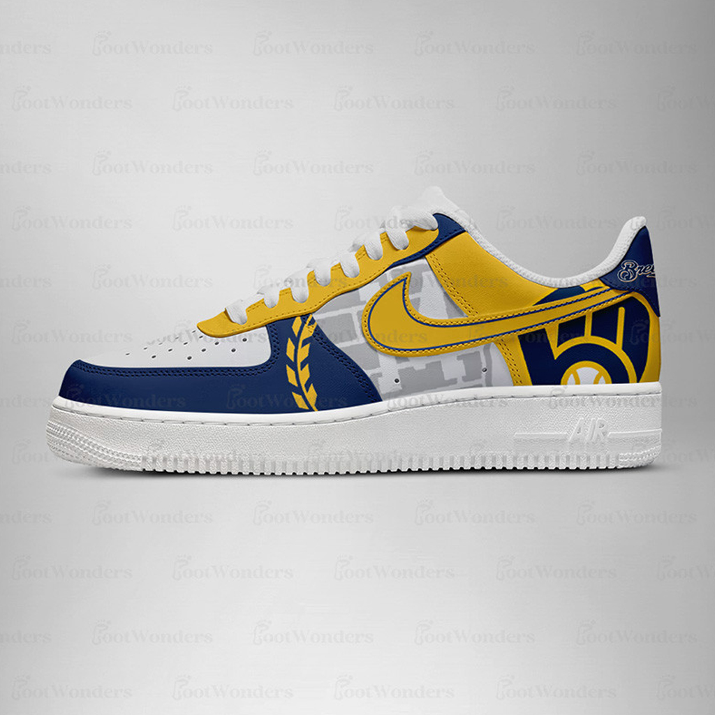 Milwaukee Brewers Major League Baseball Version 2026 Graphic Air Force 1 Shoes Sneakers for Baseball Fans 1 Milwaukee Brewers Major League Baseball Version 2026 Graphic Air Force 1 Shoes Sneakers for Baseball Fans