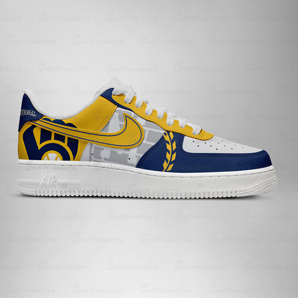 Milwaukee Brewers Major League Baseball Version 2026 Graphic Air Force 1 Shoes Sneakers for Baseball Fans 2 Milwaukee Brewers Major League Baseball Version 2026 Graphic Air Force 1 Shoes Sneakers for Baseball Fans