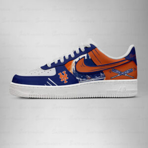 New York Mets Major League Baseball Version 2026 Graphic Air Force 1 Shoes Sneakers for Baseball Fans