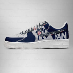 New York Yankees Major League Baseball Version 2026 Graphic Air Force 1 Shoes Sneakers for Baseball Fans