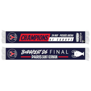 Paris Saint Germain Champions Of Europe 2026 Graphic Scarf for Soccer Fans