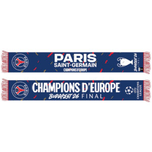 Paris Saint Germain UCL Champions 2026 Graphic Scarf for Soccer Fans
