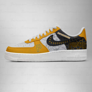 Pittsburgh Pirates Major League Baseball Version 2026 Graphic Air Force 1 Shoes Sneakers for Baseball Fans