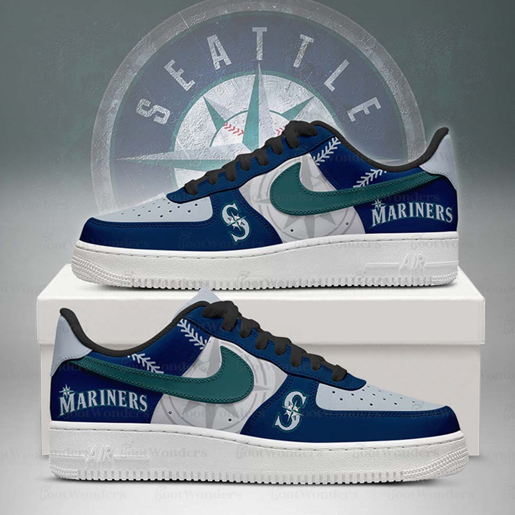 Seattle Mariners Major League Baseball Version 2026 Graphic Air Force 1 Shoes Sneakers for Baseball Fans 3 Seattle Mariners Major League Baseball Version 2026 Graphic Air Force 1 Shoes Sneakers for Baseball Fans
