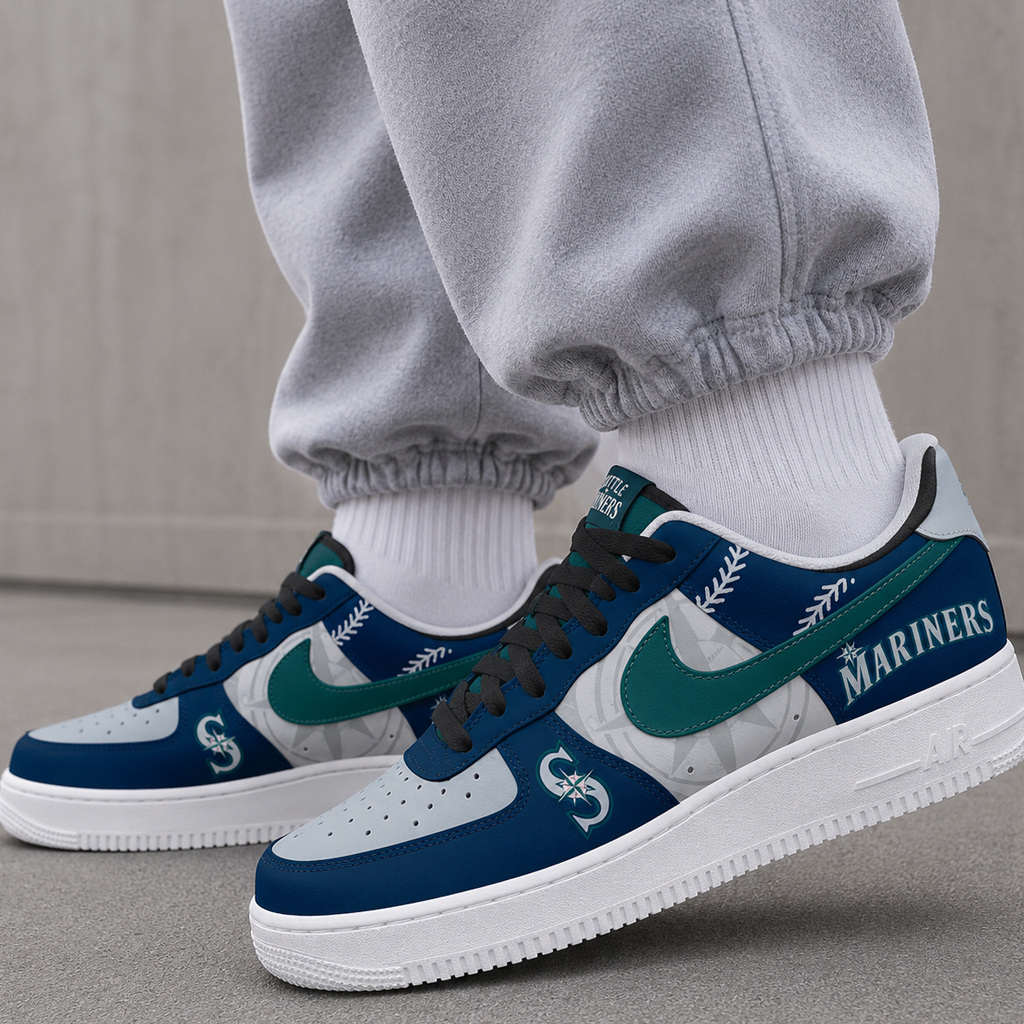 Seattle Mariners Major League Baseball Version 2026 Graphic Air Force 1 Shoes Sneakers for Baseball Fans 5 Seattle Mariners Major League Baseball Version 2026 Graphic Air Force 1 Shoes Sneakers for Baseball Fans
