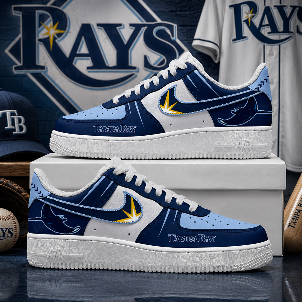 Tampa Bay Rays Major League Baseball Version 2026 Graphic Air Force 1 Shoes Sneakers for Baseball Fans 5 Tampa Bay Rays Major League Baseball Version 2026 Graphic Air Force 1 Shoes Sneakers for Baseball Fans