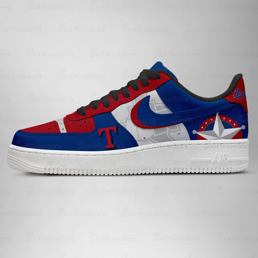 Texas Rangers Major League Baseball Version 2026 Graphic Air Force 1 Shoes Sneakers for Baseball Fans 1 Texas Rangers Major League Baseball Version 2026 Graphic Air Force 1 Shoes Sneakers for Baseball Fans