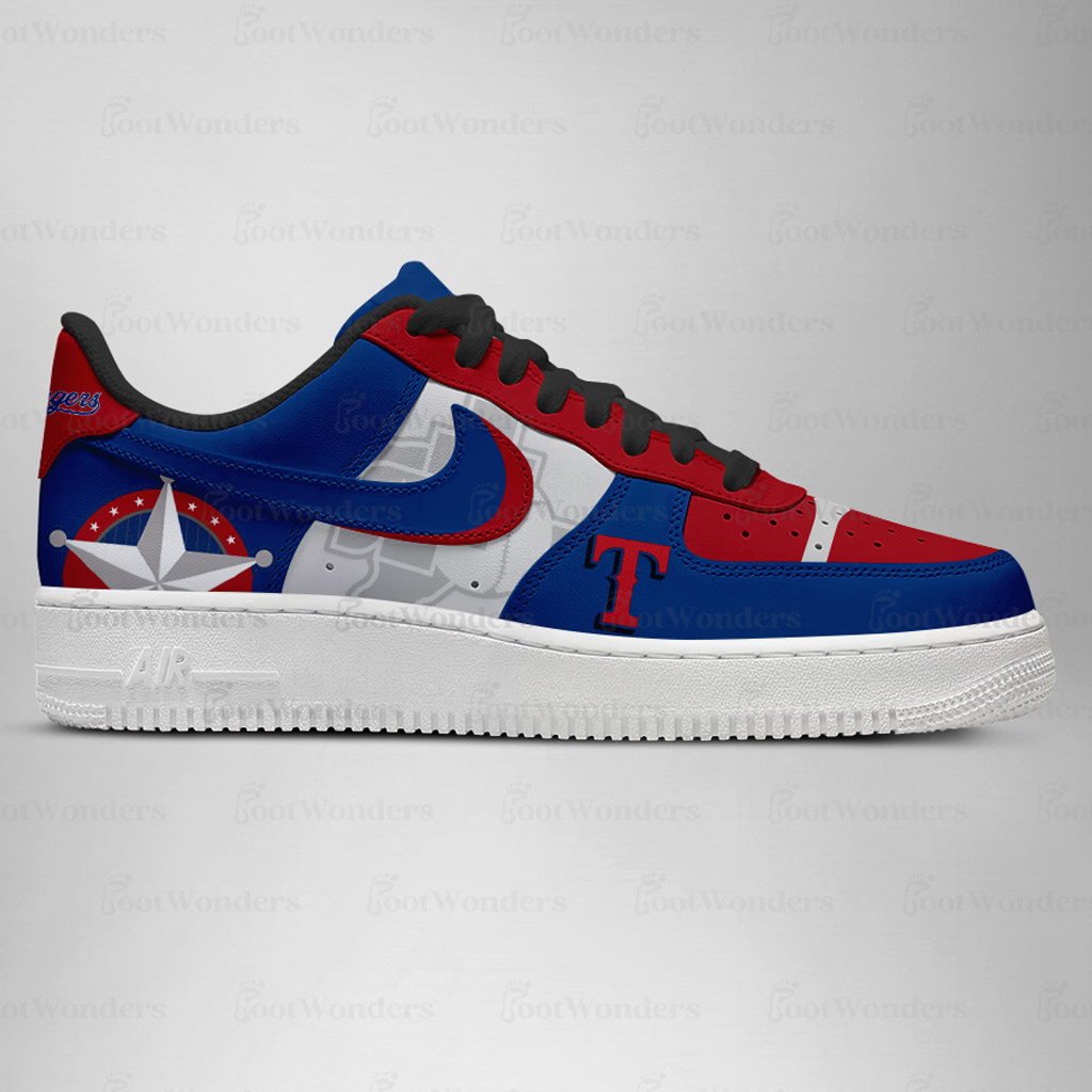 Texas Rangers Major League Baseball Version 2026 Graphic Air Force 1 Shoes Sneakers for Baseball Fans 2 Texas Rangers Major League Baseball Version 2026 Graphic Air Force 1 Shoes Sneakers for Baseball Fans