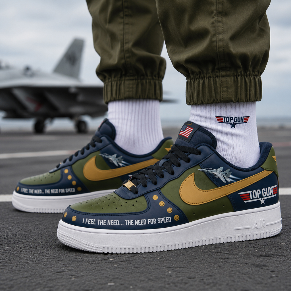 Top Gun Military Maverick Graphic Air Force 1 Shoes Sneakers for Movie Fans 2 Top Gun Military Maverick Graphic Air Force 1 Shoes Sneakers for Movie Fans