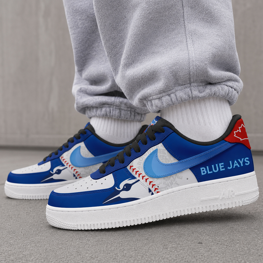 Toronto Blue Jays Major League Baseball Version 2026 Graphic Air Force 1 Shoes Sneakers for Baseball Fans 5 Toronto Blue Major League Baseball Version 2026 Graphic Air Force 1 Shoes Sneakers for Baseball Fans