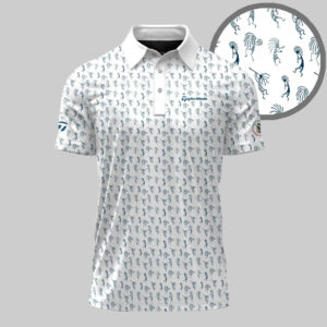 Unisex 126th U.S. Open Shinnecock Hills 2026 Tribal Blue Pattern Polo Shirt for Golf Fans