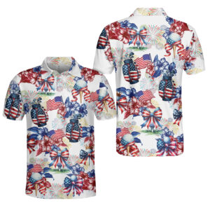 Unisex 250 Years Of America 4th Of July Patriotic Graphic Polo Shirt for Patriotic Fans