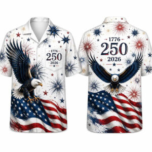 Unisex 250 Years Of Freedom Hawaiian Shirt 1776-2026 for Patriotic Fans