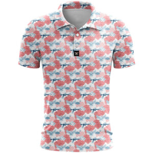 Unisex AR15 Tropical Flag Patriotic Graphic Polo Shirt for Patriotic Fans
