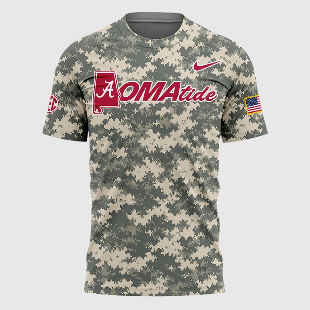 Unisex Alabama Crimson Tide 2026 Baseball College World Series Camo Graphic Shirt for College Sports Fans 2 Unisex Alabama Crimson Tide 2026 Baseball College World Series Camo Graphic Shirt for College Sports Fans