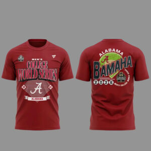 Unisex Alabama Crimson Tide Men's College World 2026 Graphic Shirt for College Sports Fans