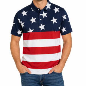 Unisex American Flag Freedom Patriotic Graphic Polo Shirt for Patriotic Fans