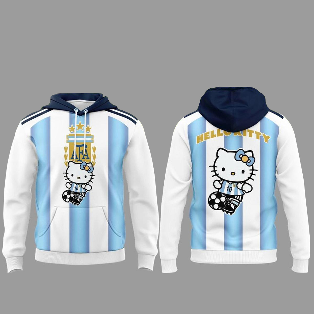 Unisex Argentina National Soccer Team Global Soccer Event 2026 x Hello Kitty Graphic Shirt for Soccer Fans - Image 2