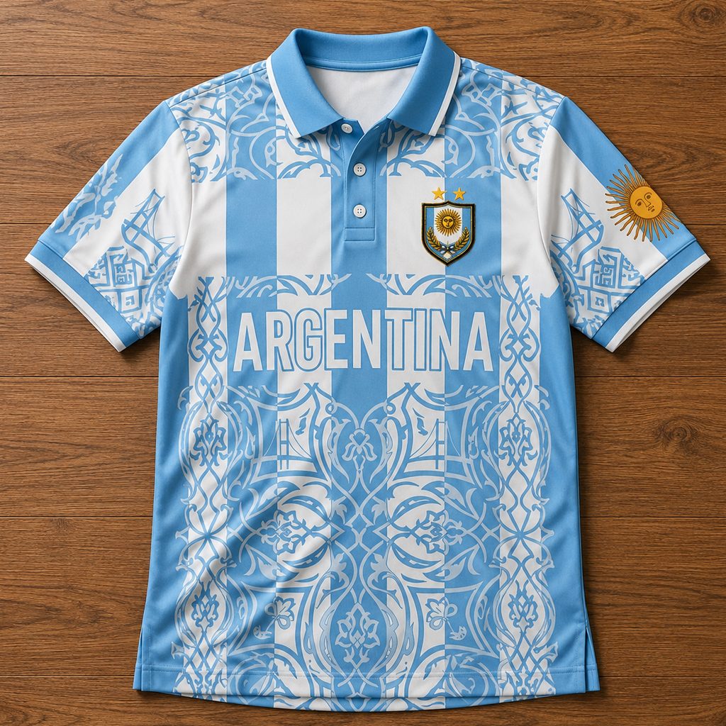 Unisex Argentina Soccer World Cup 2026 Graphic Polo Shirt for Soccer Fans 2 Unisex Argentina Soccer World Cup 2026 Graphic Polo Shirt for Soccer Fans