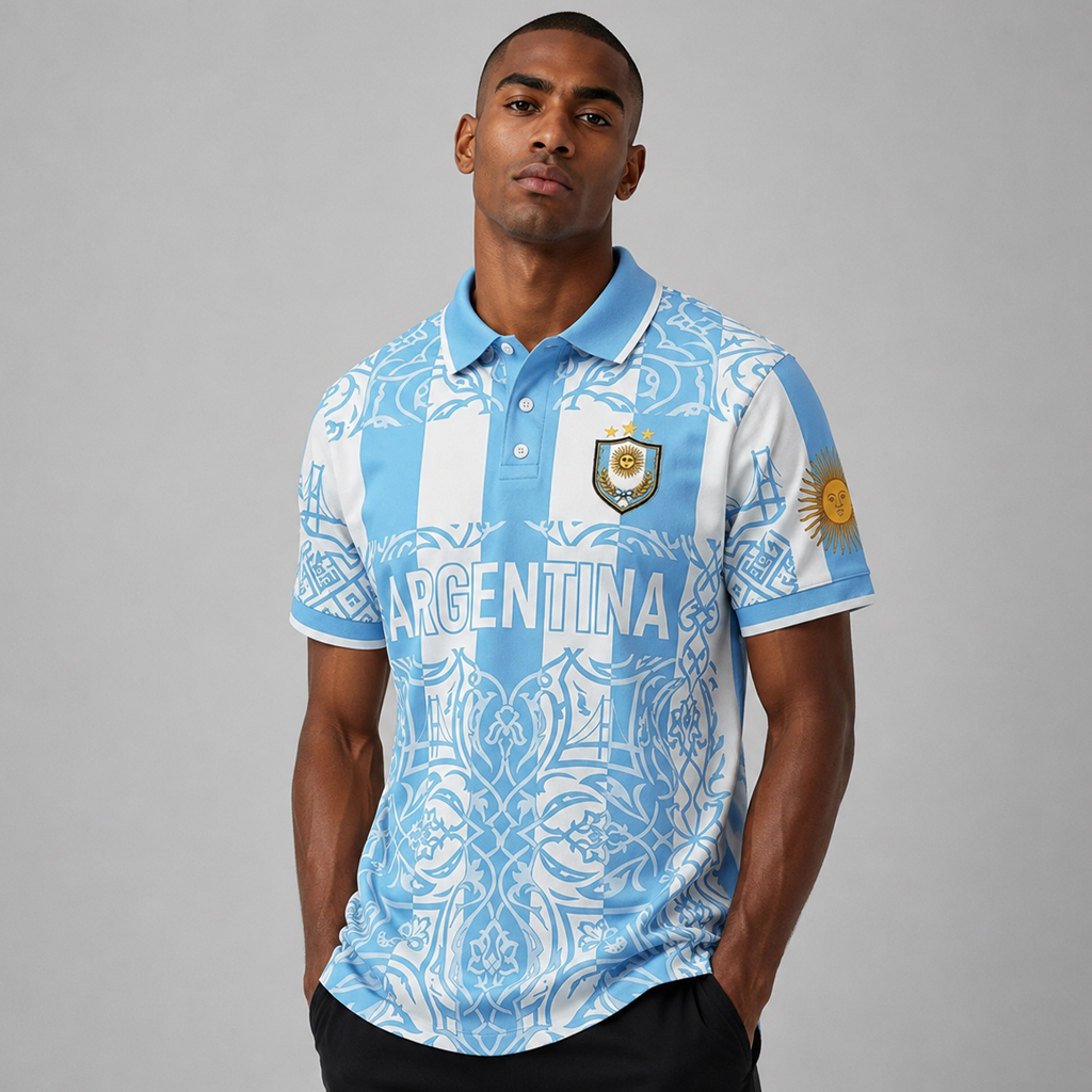 Unisex Argentina Soccer World Cup 2026 Graphic Polo Shirt for Soccer Fans 3 Unisex Argentina Soccer World Cup 2026 Graphic Polo Shirt for Soccer Fans
