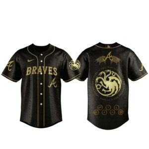 Unisex Atlanta Braves x House Of The Dragon 2026 Black Baseball Jersey for Baseball Fans