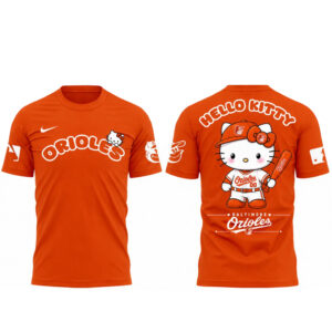 Unisex Baltimore Orioles 2026 Hello Kitty Night Graphic Shirt for Baseball Fans