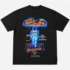 Unisex Ben Stiller Knicks Game 5 Jalen Brunson Motorcycle Graphic Shirt for Basketball Fans