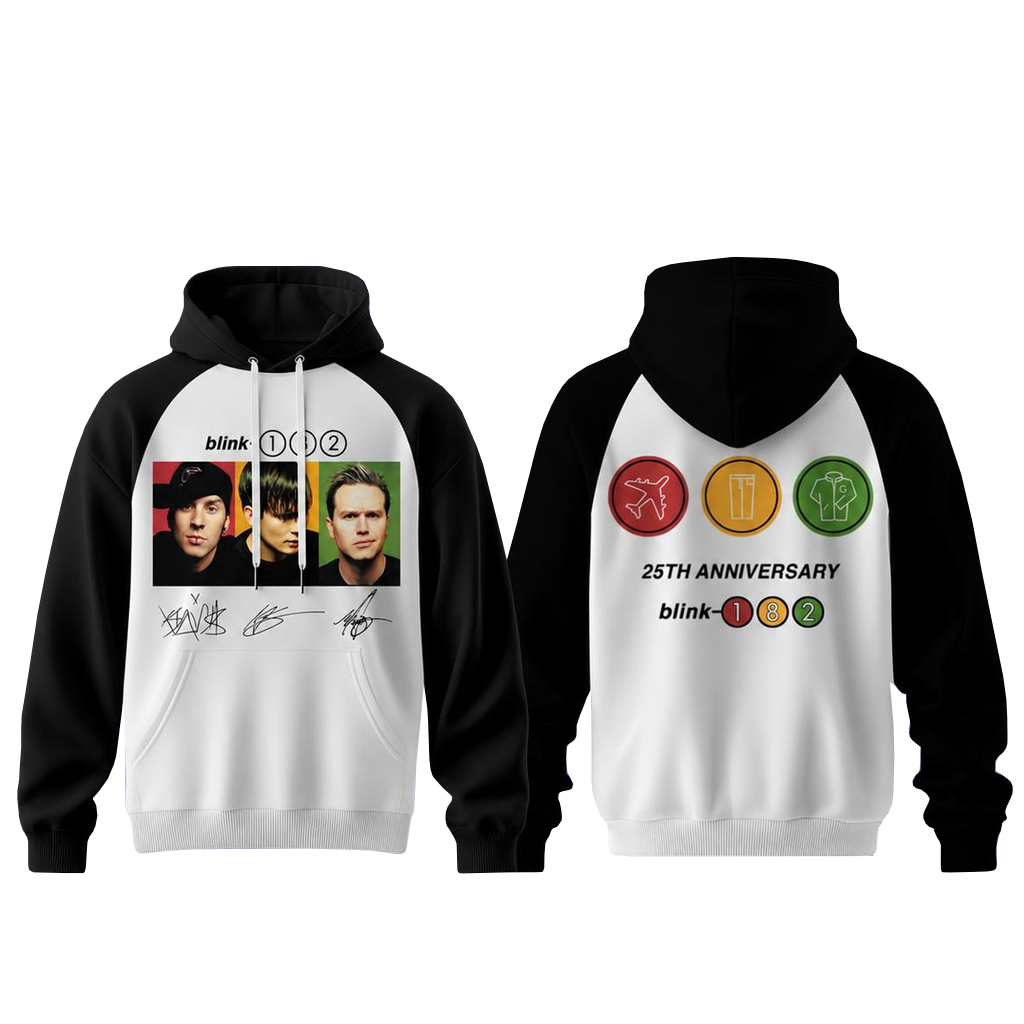 Unisex Blink-182 25th Anniversary 2026 Signature Graphic Shirt for Rock Music Fans - Image 2