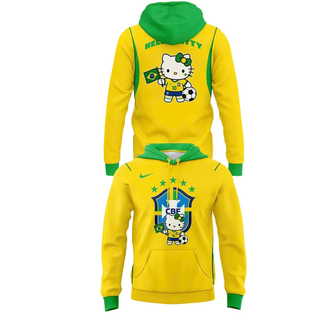 Unisex Brazil Soccer Hello Kitty Night Global Soccer Event 2026 Graphic Shirt for Soccer Fans - Image 2