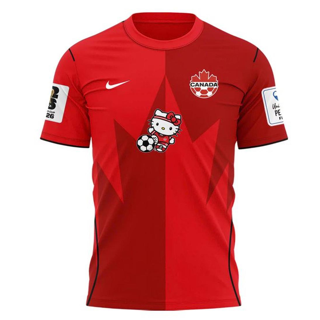 Unisex Canada Global Soccer Event 2026 Hello Kitty Day Football Match Graphic Shirt for Soccer and Hello Kitty Fans - Image 2
