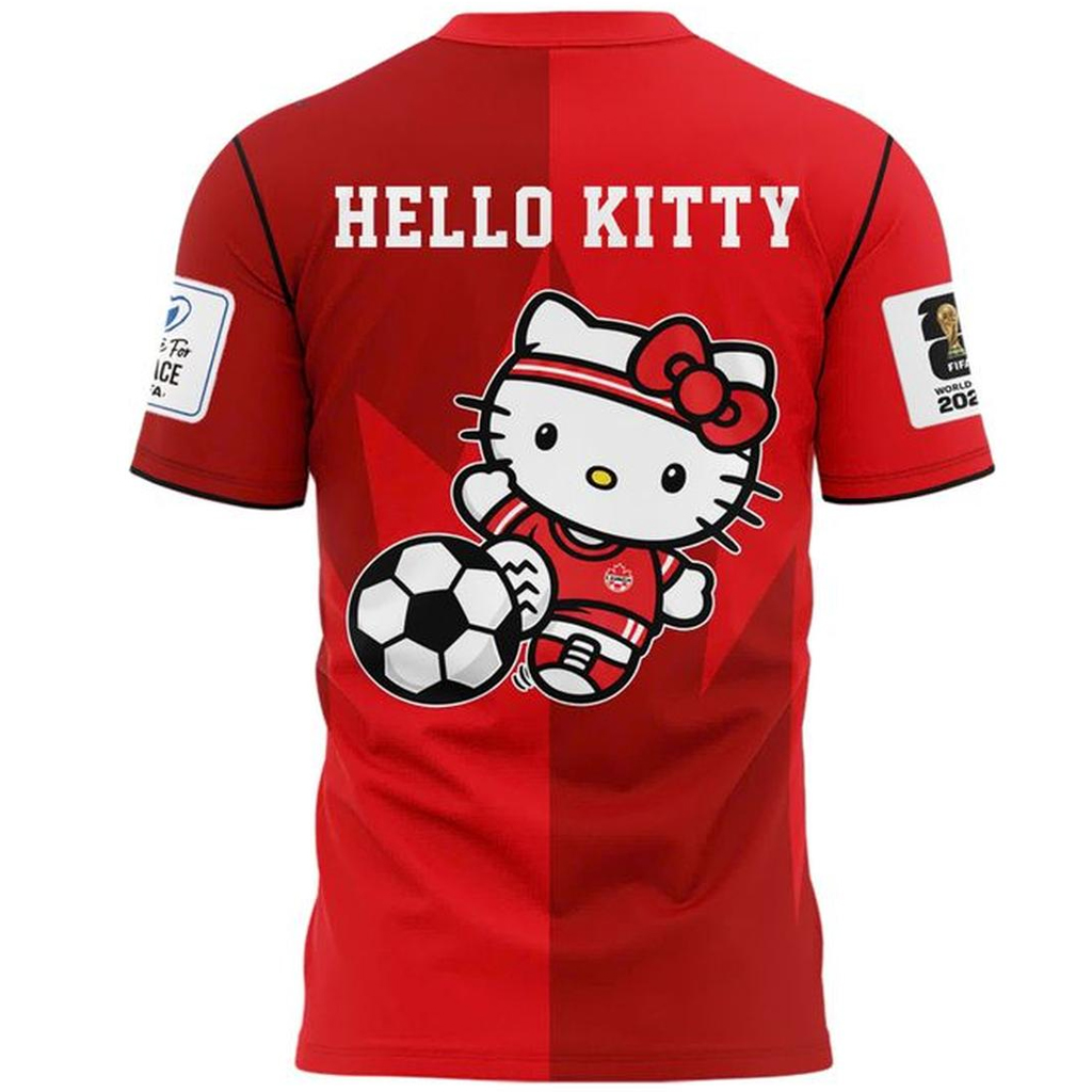 Unisex Canada Global Soccer Event 2026 Hello Kitty Day Football Match Graphic Shirt for Soccer and Hello Kitty Fans - Image 3