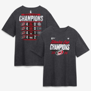 Unisex Carolina Hurricanes 2026 Stanley Cup Champions Schedule Graphic Shirt for Hockey Fans