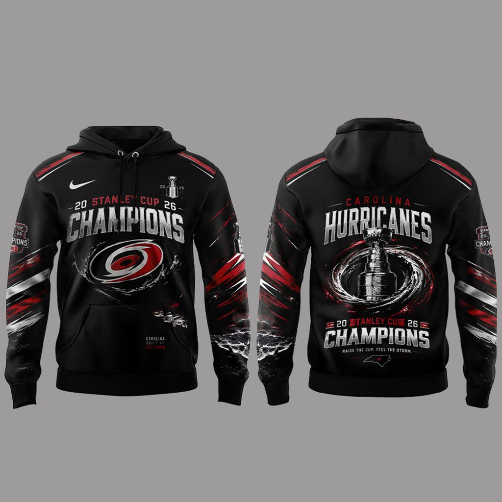 Unisex Carolina Hurricanes 2026 Stanley Cup Final Champions Graphic Shirt for Hockey Fans 2 Unisex Carolina Hurricanes 2026 Stanley Cup Final Champions Graphic Hoodie for Hockey Fans