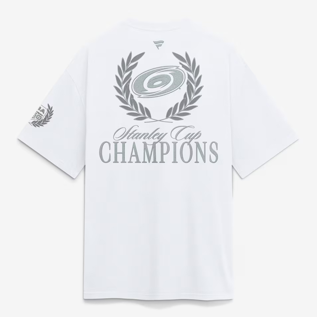Unisex Carolina Hurricanes White 2026 Stanley Cup Champions USA 250th Anniversary Graphic Shirt for Hockey Fans