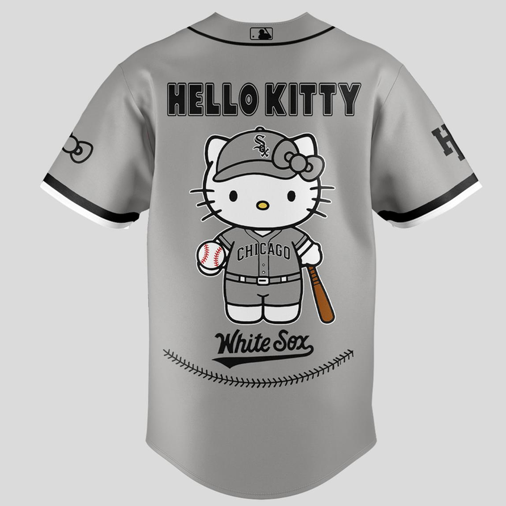 Unisex Chicago White Sox Hello Kitty Night 2026 Gray Baseball Jersey for Baseball Fans 3 Unisex Chicago White Sox Hello Kitty Night 2026 Gray Baseball Jersey for Baseball Fans