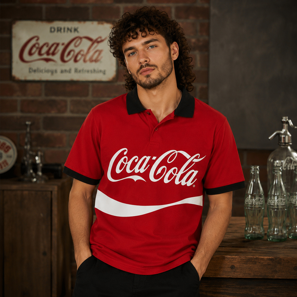Unisex Coca-Cola Global Soccer Event 2026 Red Polo Shirt for Soccer Fans