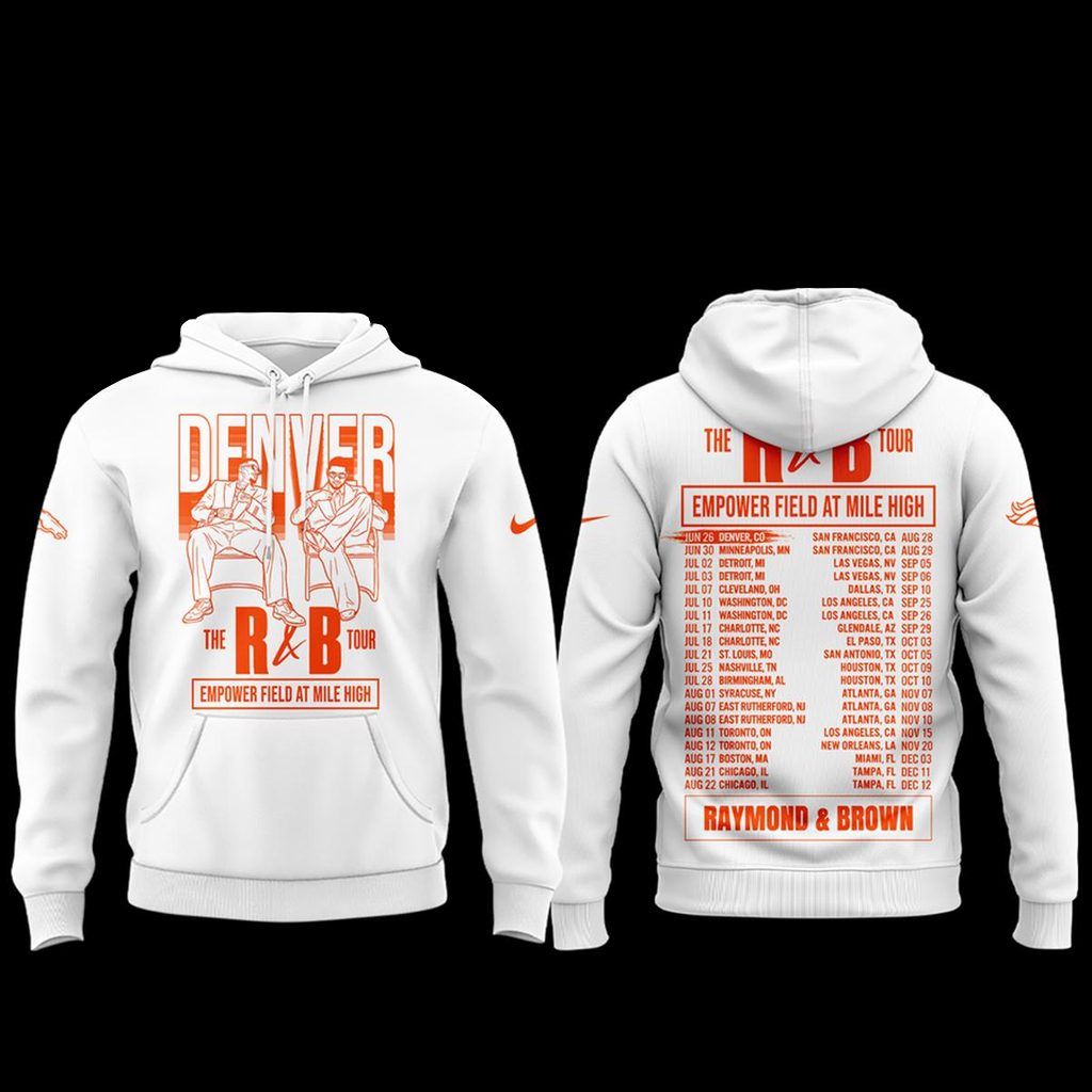 Unisex Denver Broncos x The R&B Tour 2026 Graphic Shirt for Football and Music Fans - Image 3